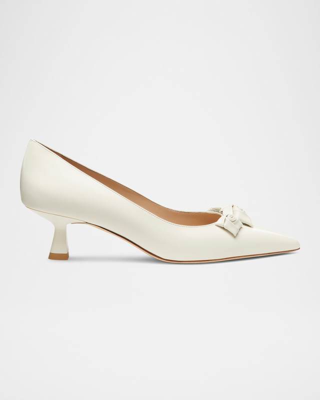 Stuart Rosie Calfskin Kitten Pumps